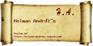 Holman András névjegykártya