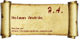 Holman András névjegykártya